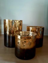 Alinterieur - Set van 2 wIndlichten - Goudzwart