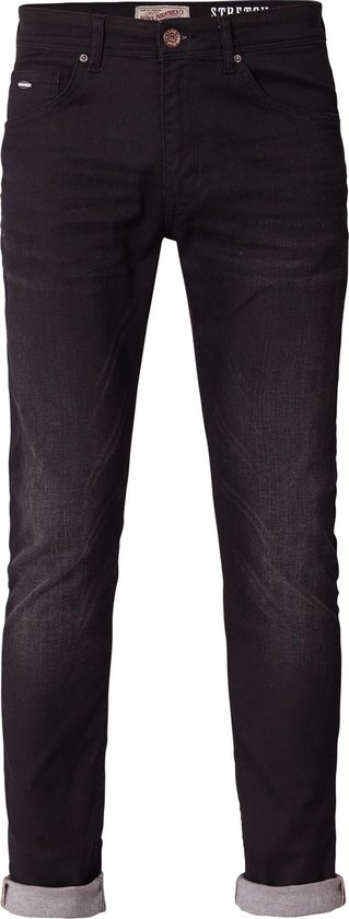 Petrol Industries - Heren Seaham Coated Slim Fit Jeans jeans - Zwart - Maat 32