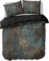 Y-NOT - Jungle Bladeren - Dekbedovertrek - Katoen - Tweepersoons - 200X200/220 cm - Groen, Goud