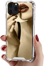 iPhone XS Max Anti Shock Hoesje met Spiegel Extra Dun - Apple iPhone XS Max Hoes Cover Case Mirror - Goud