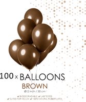 Ballonnen - Fiësta - Bruin - 30cm - 100st.