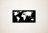 Wanddecoratie - Wereldkaart 5 - S - 32x58cm - Zwart - muurdecoratie - Line Art