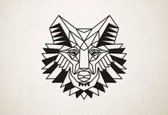 Line Art - Wolf 1 - L - 82x82cm - Zwart - geometrische wanddecoratie