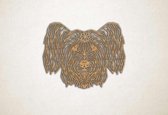 Line Art - Hond - Skyeterrier - S - 45x57cm - Eiken - geometrische wanddecoratie