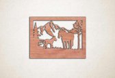 Wanddecoratie - Wandpaneel paard met veulen - M - 60x82cm - Multiplex - muurdecoratie - Line Art