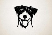 Wanddecoratie - Hond - Jack Russel 3 - S - 48x45cm - Zwart - muurdecoratie - Line Art