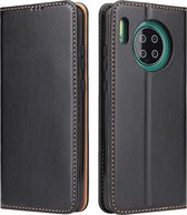 Voor Huawei Mate 30 Fierre Shann PU lederen textuur horizontale flip lederen tas met houder & kaartsleuven & portemonnee (zwart)