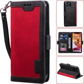 Voor iPhone 11 Pro Max Retro Splicing Horizontale Flip Leather Case met kaartsleuven & houder & portemonnee (rood)