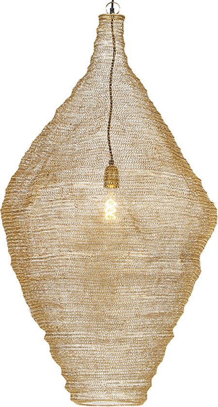 QAZQA nidum - Oosterse Grote hanglamp - 1 lichts - Ø 60 cm - Goud/messing - Woonkamer | Slaapkamer | Keuken