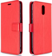 Voor Nokia 2.3 Crazy Horse Texture horizontale flip lederen tas met houder & kaartsleuven & portemonnee & fotolijst (rood)