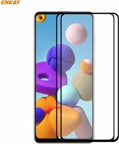 Voor Samsung Galaxy A21s 2 STUKS ENKAY Hat-Prince Volledige lijm 0.26mm 9H 2.5D Gehard glas Volledige dekking Film