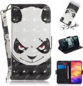 3D gekleurde tekening horizontale flip lederen tas met houder en kaartsleuven en portemonnee voor Huawei Mate 20 X (Angry Bear)