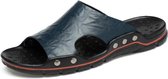 Heren Casual strandschoenen Pantoffels Microfiber-sandalen, maat: 44 (blauw)