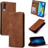 Retro Skin Feel Business Magnetische Horizontale Leren Flip Case voor Huawei P30 (Bruin)