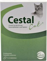 Ceva cestal cat 80/20 mg kauwtabletten - 2 tbl - 1 stuks