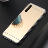 Ultradunne galvaniseren spiegel acryl tpu beschermende achterkant geval voor Galaxy A50 (goud)