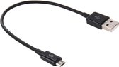 20 cm Micro USB naar USB 2.0 Data / Oplaadkabel, voor Samsung, HTC, Sony, Lenovo, Huawei en andere smartphones (zwart)