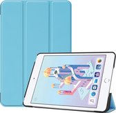 Custer Texture Horizontal Flip Smart PU lederen tas voor iPad Mini 4 / Mini 5, met slaap / waakfunctie en drievoudige houder (hemelsblauw)