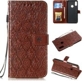 Geperst Printing Rattan Flower Pattern Horizontal Flip PU Leather Case for Huawei Y6 2019 / Honor 8A, with Holder & Card Slots & Wallet & Photo Frame (Brown)