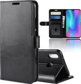 R64 textuur enkele vouw horizontale flip lederen case voor Huawei Honor 10 Lite, met houder & kaartsleuven & portemonnee (zwart)