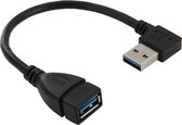 USB 3.0 haaks 90 graden verlengkabel Man-vrouw-adapterkabel, lengte: 18 cm