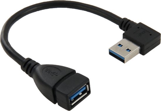 Thespian Rot beloning USB 3.0 haaks 90 graden verlengkabel Man-vrouw-adapterkabel, lengte: 18 cm  | bol.com