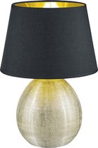 LED Tafellamp - Tafelverlichting - Iona Lunola - E27 Fitting - Rond - Mat Goud - Keramiek