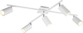 LED Plafondlamp - Plafondverlichting - Iona Mary - GU10 Fitting - 5-lichts - Rechthoek - Mat Wit - Aluminium