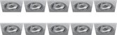 Spot Armatuur 10 Pack - Prima Borny Pro - GU10 Fitting - Inbouw Vierkant - Mat Zilver - Aluminium - Kantelbaar - 92mm