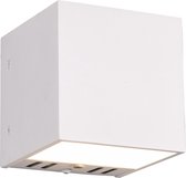 LED Wandlamp WiZ - Smart LED - Iona Figlio - 5W - Aanpasbare Kleur - RGBW - Vierkant - Mat Wit - Aluminium