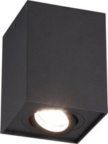 LED Plafondspot - Iona Bisqy - GU10 Fitting - 1-lichts - Vierkant - Mat Zwart - Aluminium