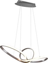 LED Hanglamp - Iona Sonso - 28W - Warm Wit 3000K - Rond - Mat Nikkel - Aluminium