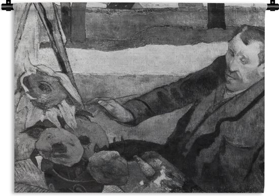 Wandkleed Vincent van Gogh - Paul Gauguin in zwart-wit - Schilderij van  Vincent van | bol.com