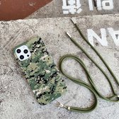 Camouflagepatroon IMD schokbestendig TPU beschermhoes met lanyard voor iPhone 12 Pro Max (AOR2)