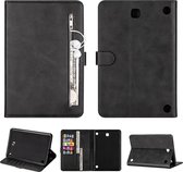 Voor Samsung Galaxy Tab A8.0 (2015) T35 Mode Kalfsstructuur Rits Horizontale Flip Leren Case met Standaard & Kaartsleuven & Portemonnee & Wake-up / Slaapfunctie (Zwart)