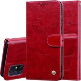 Voor Samsung Galaxy M51 Business Style Oil Wax Texture Horizontale Flip Leather Case, met houder & kaartsleuven & portemonnee (rood)