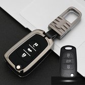 Auto Lichtgevende All-inclusive Zinklegering Sleutel Beschermhoes Sleutel Shell voor Hyundai F Stijl Vouwen 3-knop (Gun Metal)