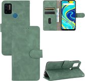 Voor UMIDIGI A7 Pro Effen kleur Huidgevoel magnetische gesp Horizontale flip kalftextuur PU lederen tas met houder & kaartsleuven & portemonnee (groen)