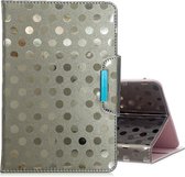 Voor 8 inch universele tablet effen kleur Wave Point horizontale flip lederen tas, met houder (grijs)