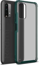 Voor Geschikt voor Xiaomi Redmi Note 9 4G Vierhoekige schokbestendige TPU + pc-beschermhoes (groen)