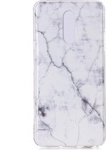 Voor LG Stylo 5 gekleurd tekenpatroon IMD-afwerking Soft TPU beschermhoes (wit)