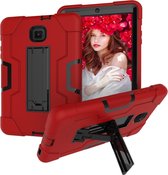 Voor Galaxy Tab A 8.0 (2018) T387 Contrastkleur Siliconen + PC-combinatiehoes met houder (rood + zwart)