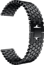 Bandje Voor Garmin Vivoactive Vis Stalen Schakel Band - Zwart - Maat: 22mm - Horlogebandje, Armband