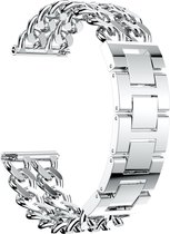 Bandje Voor Samsung Galaxy Watch Cowboy Stalen Schakel Band - Zilver - Maat: 22mm - Horlogebandje, Armband