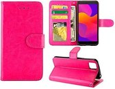 Bookcase Geschikt voor: Huawei Y5p - Roze - portemonnee hoesje