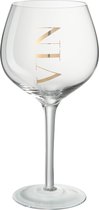 J-Line wijnglas - glas - goud - 6 stuks