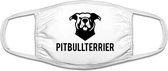Pitbull terrier mondkapje | hond | dier | dierendag | grappig | gezichtsmasker | bescherming | bedrukt | logo | Wit mondmasker van katoen, uitwasbaar & herbruikbaar. Geschikt voor OV