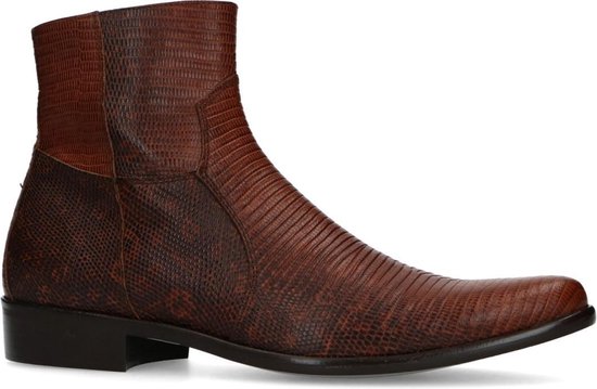 Sacha - Heren - Bruine western boots met snakeskin - Maat 44 | bol.com