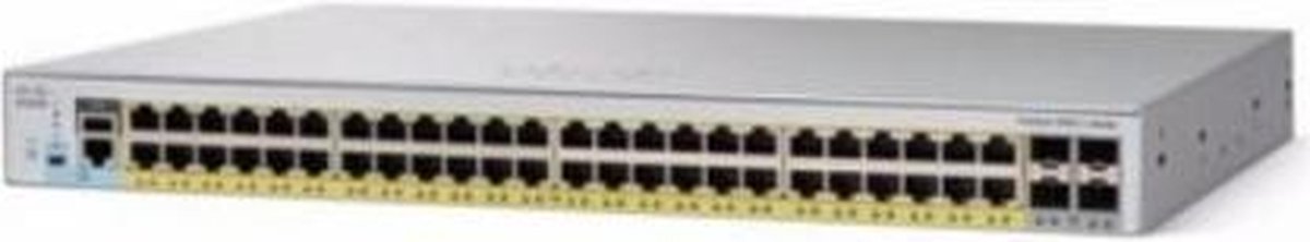 Cisco Catalyst C2960L-48PQ Managed L2 Gigabit Ethernet (10/100/1000) Power over Ethernet (PoE) 1U Grijs