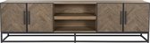 TV-dressoir 4-deuren hout/metaal bruin (r-000SP35250)